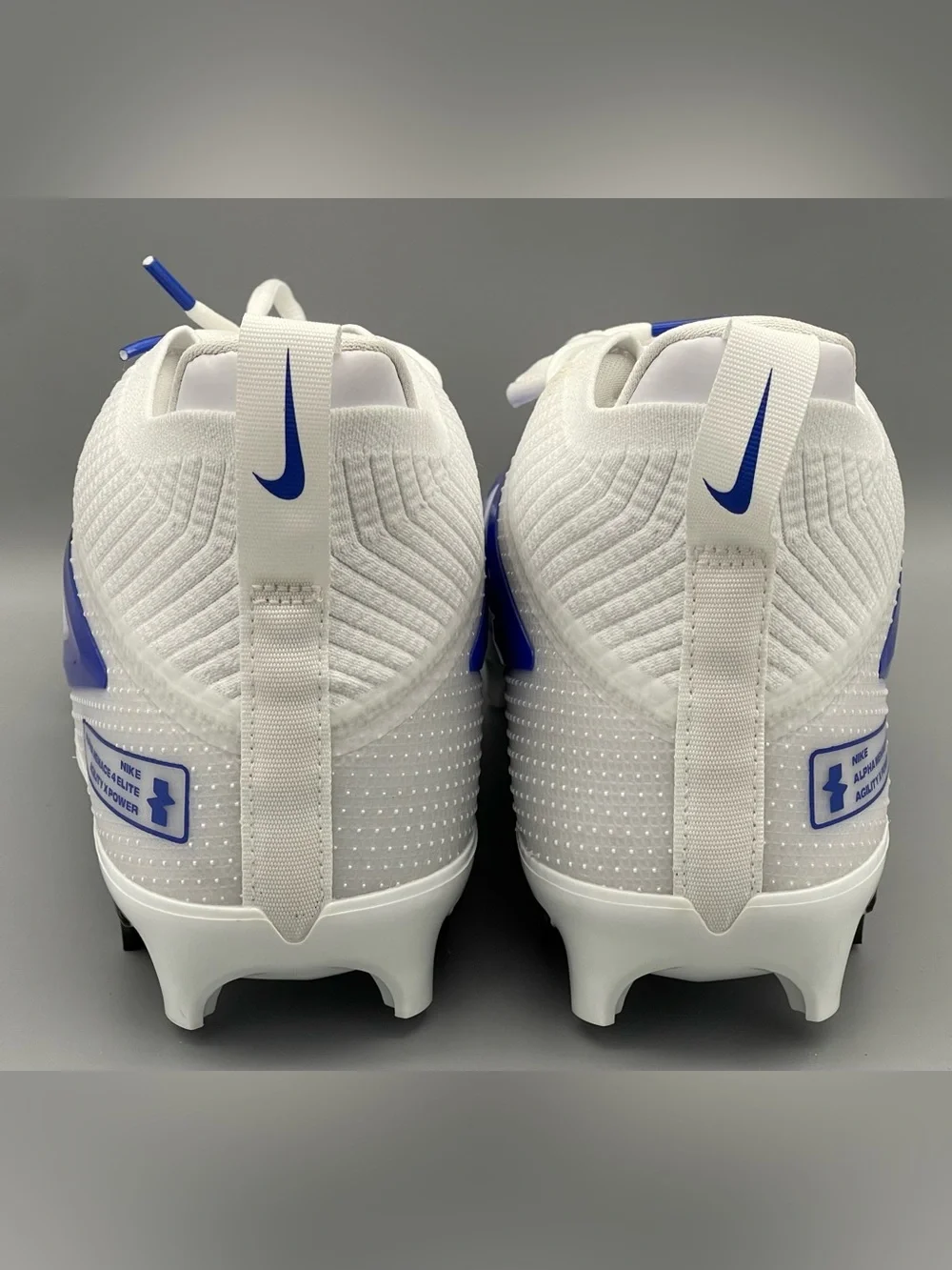 Nike Alpha Menace 4 Elite TB White Blue Football Cleats IB2501-104 Men Sz 12 NEW